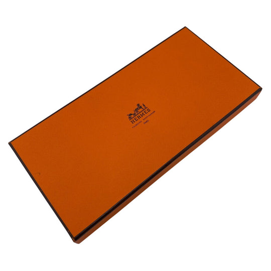 HERMES Long Wallet Purse C Epsom Red Beansufla Women Used Authentic
