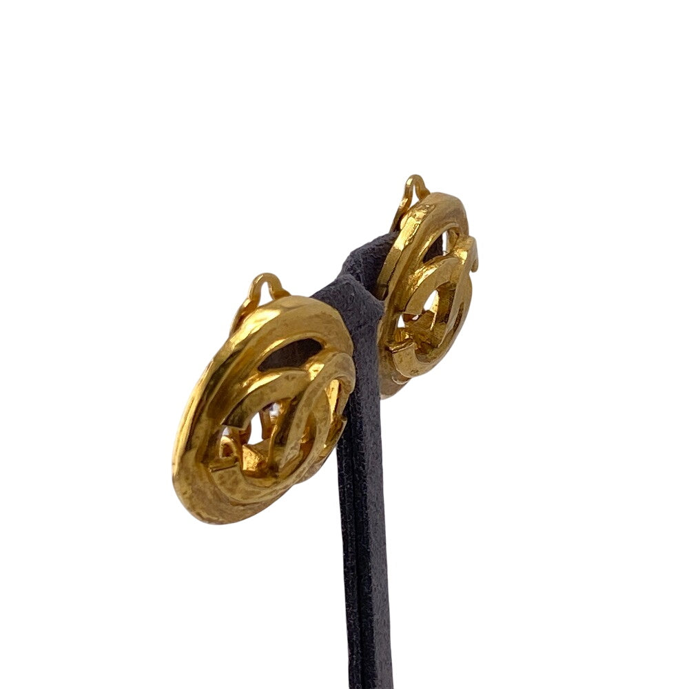 CHANEL Earring Gold Plated gold 94P COCO Mark Women Used Authentic