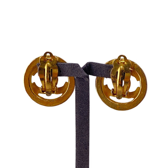 CHANEL Earring Gold Plated gold 94P COCO Mark Women Used Authentic