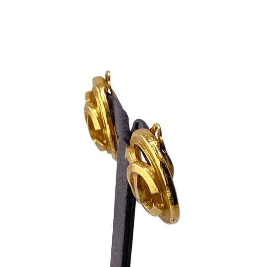 CHANEL Earring Gold Plated gold 94P COCO Mark Women Used Authentic