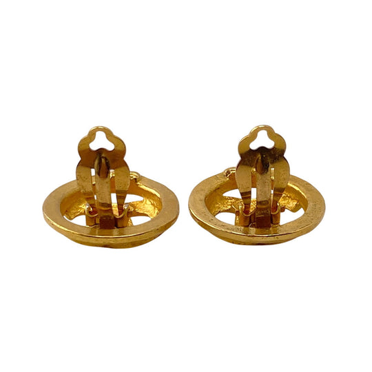 CHANEL Earring Gold Plated gold 94P COCO Mark Women Used Authentic