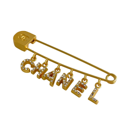 CHANEL Brooch Gold Plated gold COCO Mark rhinestone