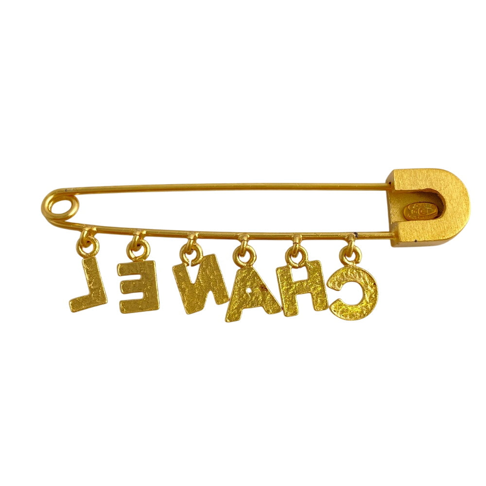 CHANEL Brooch Gold Plated gold COCO Mark rhinestone