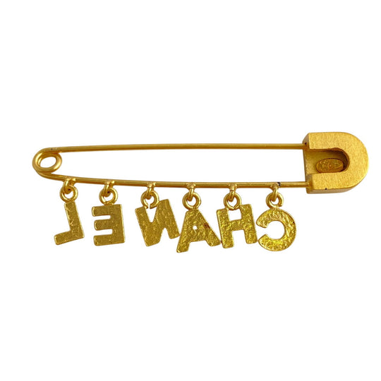 CHANEL Brooch Gold Plated gold COCO Mark rhinestone