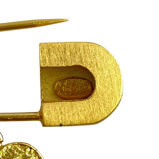CHANEL Brooch Gold Plated gold COCO Mark rhinestone