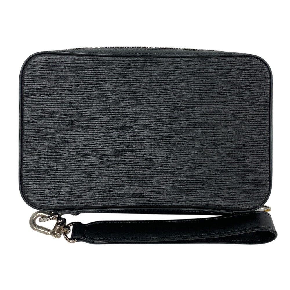 LOUIS VUITTON Long Wallet Purse M64000 leather black Epi Dandy Wallet mens Used Authentic