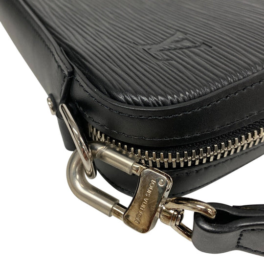 LOUIS VUITTON Long Wallet Purse M64000 leather black Epi Dandy Wallet mens Used Authentic