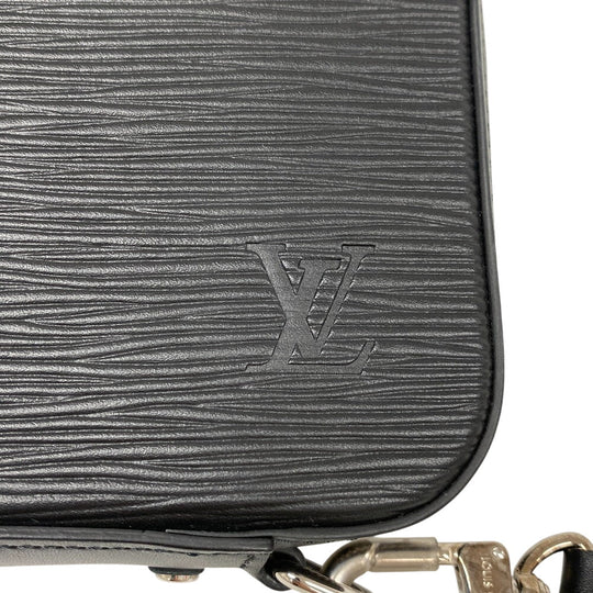 LOUIS VUITTON Long Wallet Purse M64000 leather black Epi Dandy Wallet mens Used Authentic