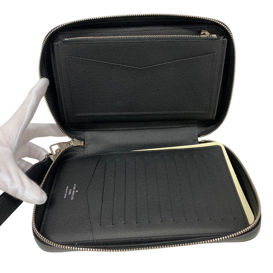 LOUIS VUITTON Long Wallet Purse M64000 leather black Epi Dandy Wallet mens Used Authentic