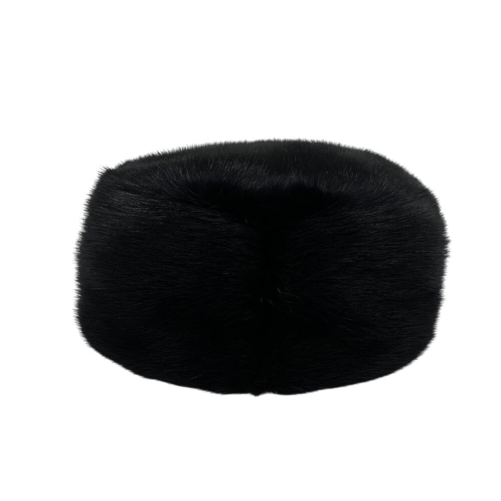 PRADA hat 1HO149 fur black Women S Used Authentic