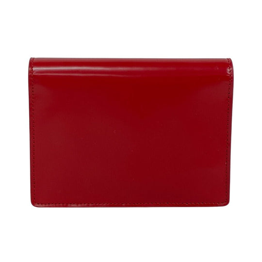 PRADA Pouch Leather, Paper Red Playing cards unisex(Unisex) Used Authentic