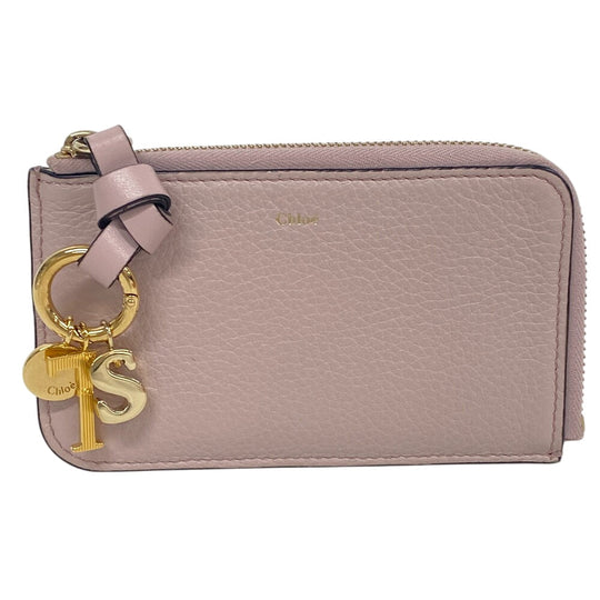 Chloe Coin case leather pink Alphabet TS Women Used Authentic