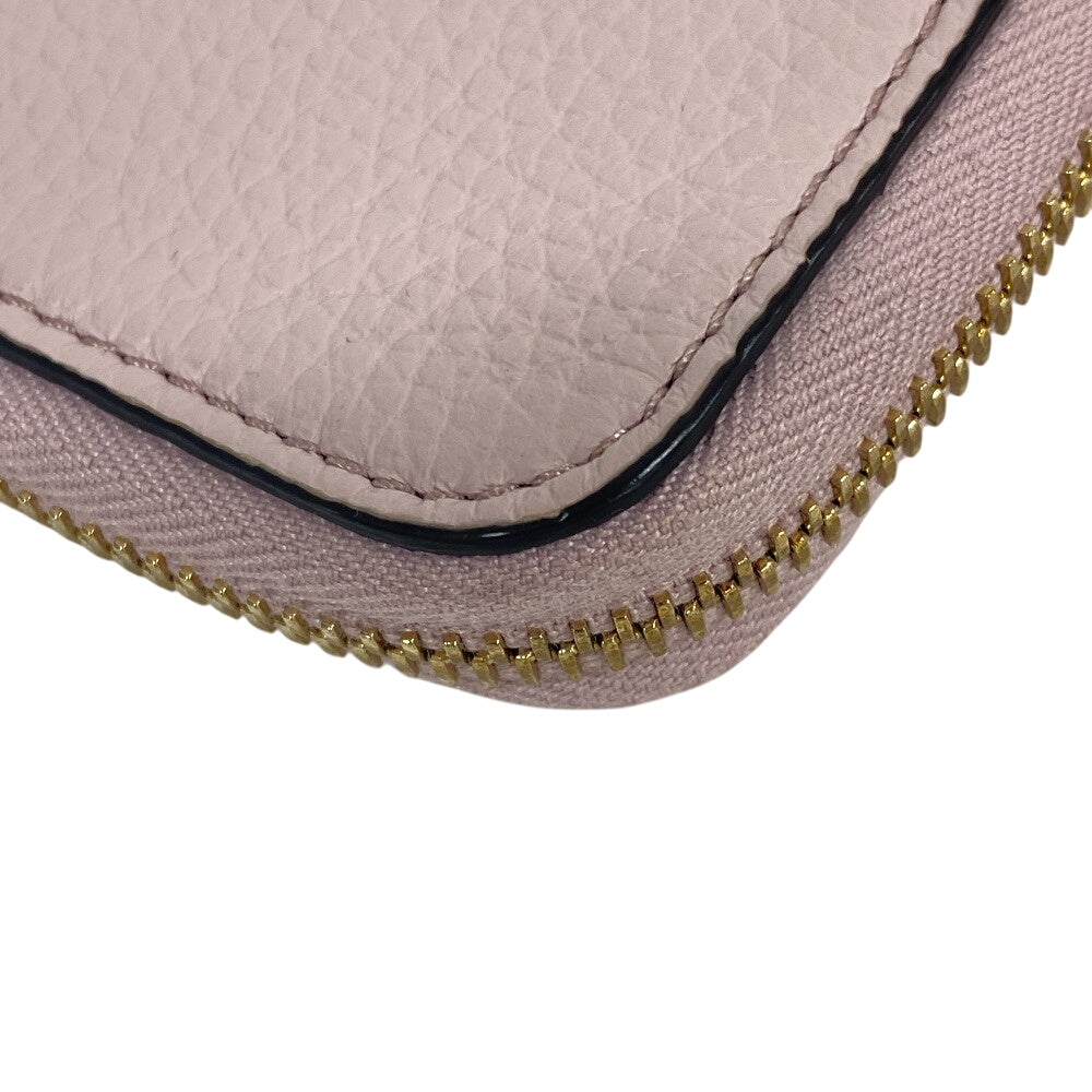 Chloe Coin case leather pink Alphabet TS Women Used Authentic