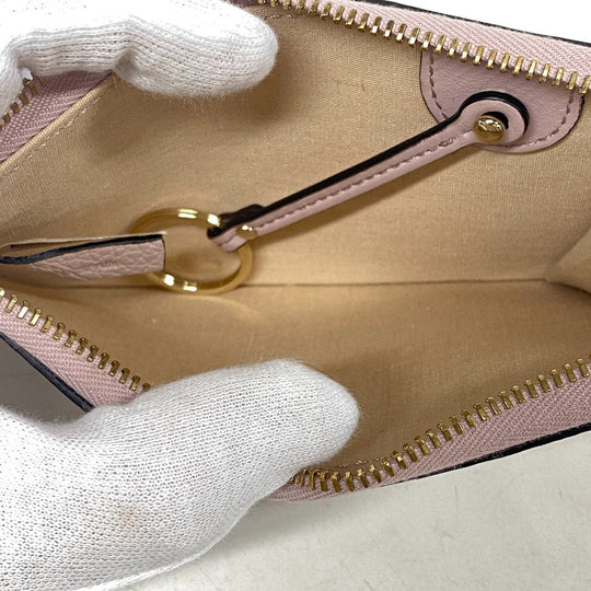 Chloe Coin case leather pink Alphabet TS Women Used Authentic