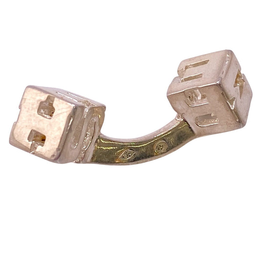 HERMES cuffs Silver925 Silver 925 5.9g H cube mens Used Authentic