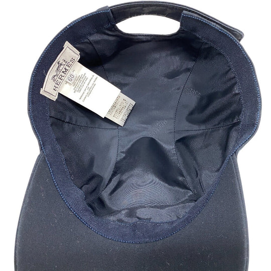 HERMES Other hats cotton black Serie button Miles CDS Women(Unisex) 60 Used Authentic