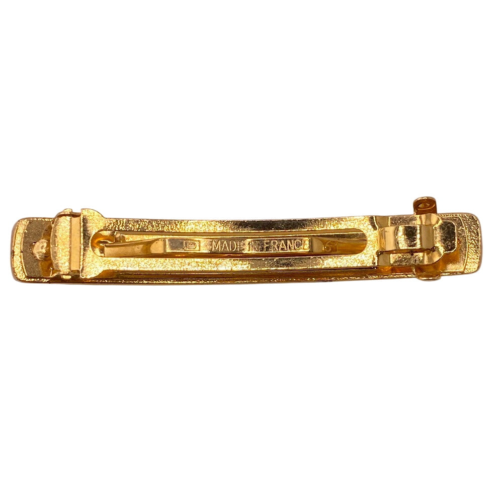 CHANEL hair accessory Gold Plated gold Barrette 96A logo Women Used Authentic