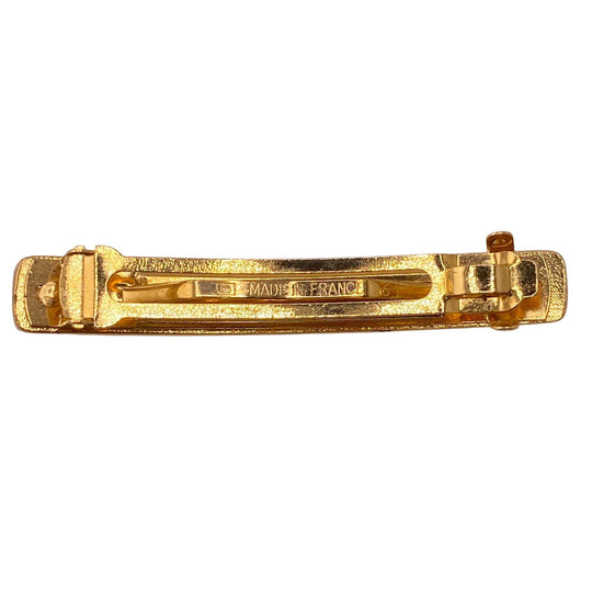 CHANEL hair accessory Gold Plated gold Barrette 96A logo Women Used Authentic