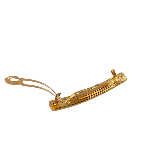 CHANEL hair accessory Gold Plated gold Barrette 96A logo Women Used Authentic
