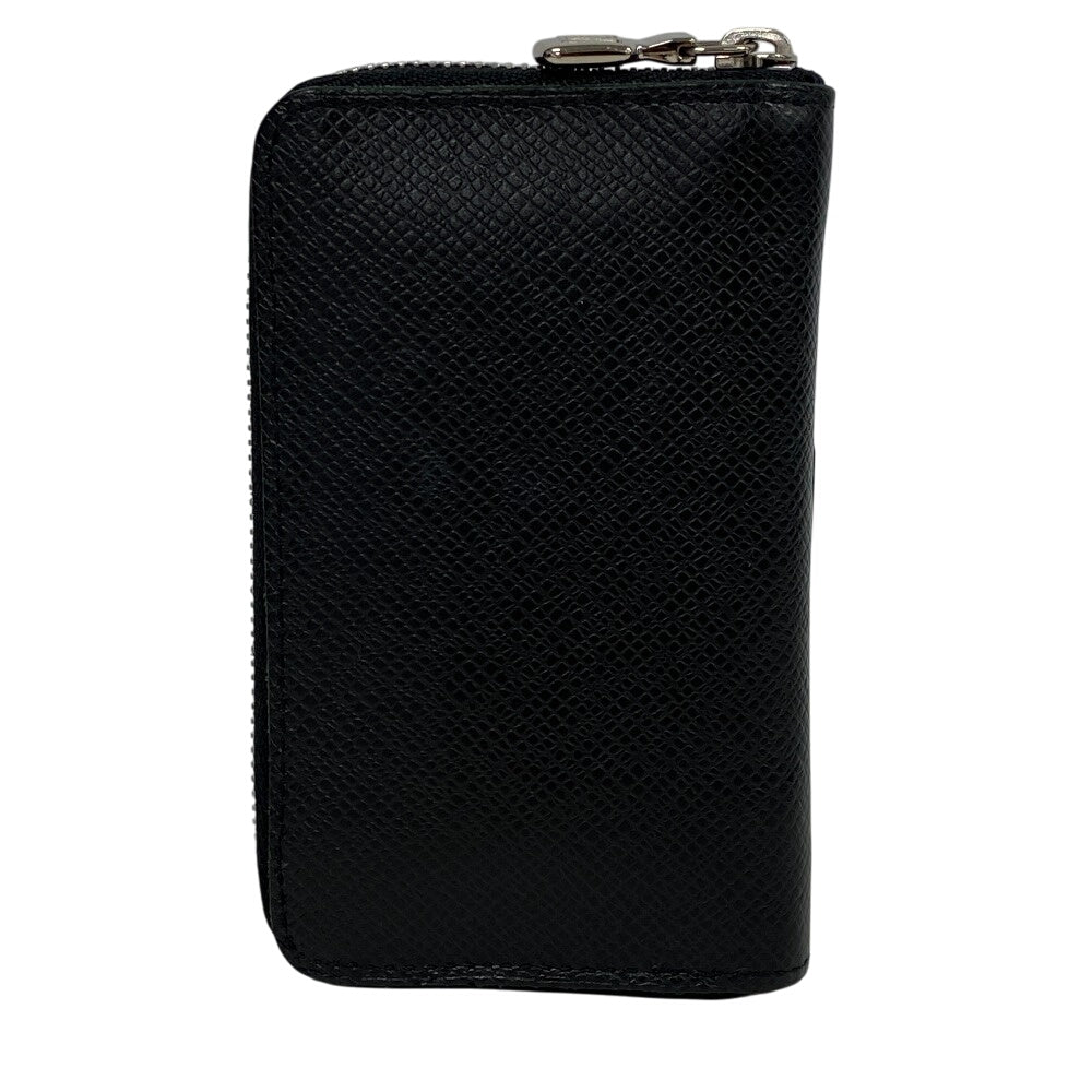 LOUIS VUITTON Coin case M32832 leather black Zip Around Taiga Zip around purse mens Used Authentic
