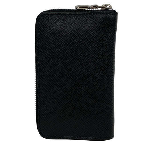 LOUIS VUITTON Coin case M32832 leather black Zip Around Taiga Zip around purse mens Used Authentic