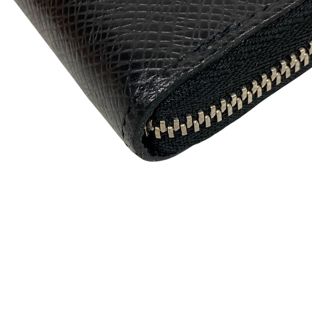 LOUIS VUITTON Coin case M32832 leather black Zip Around Taiga Zip around purse mens Used Authentic