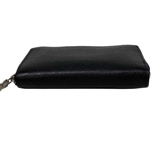 LOUIS VUITTON Coin case M32832 leather black Zip Around Taiga Zip around purse mens Used Authentic