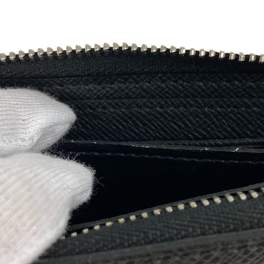 LOUIS VUITTON Coin case M32832 leather black Zip Around Taiga Zip around purse mens Used Authentic