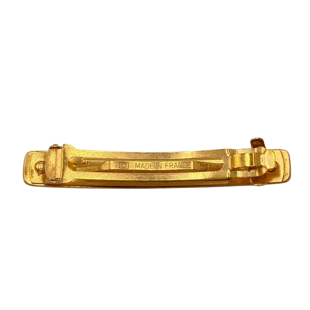 CHANEL hair accessory Gold Plated gold Barrette 96A logo Women Used Authentic