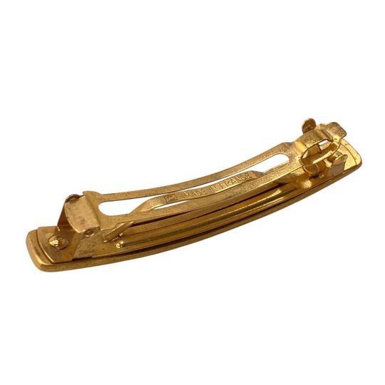 CHANEL hair accessory Gold Plated gold Barrette 96A logo Women Used Authentic