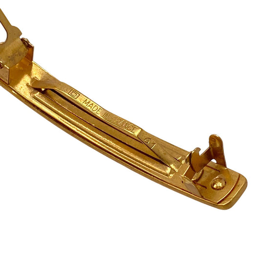 CHANEL hair accessory Gold Plated gold Barrette 96A logo Women Used Authentic