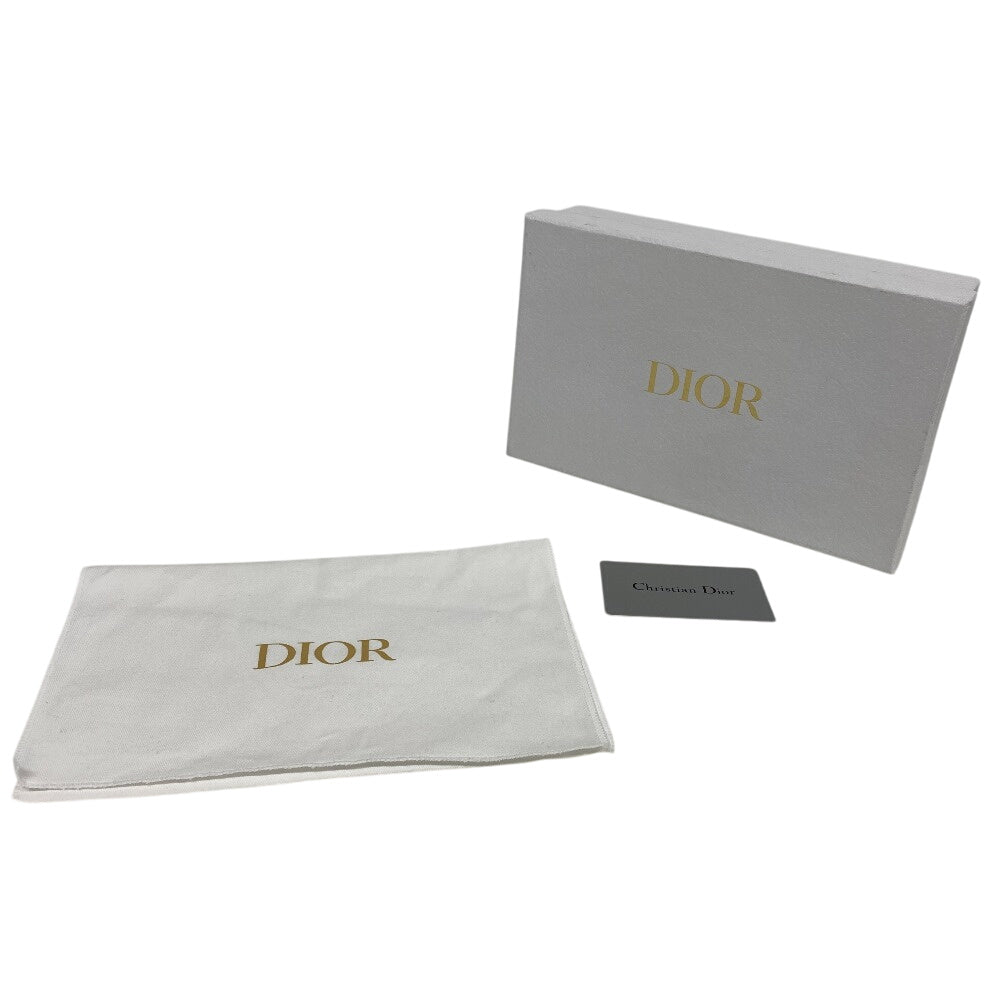 Christian Dior Pouch Canvas, Leather Navy Phone Pouch ChainShoulder Oblique Women Used Authentic