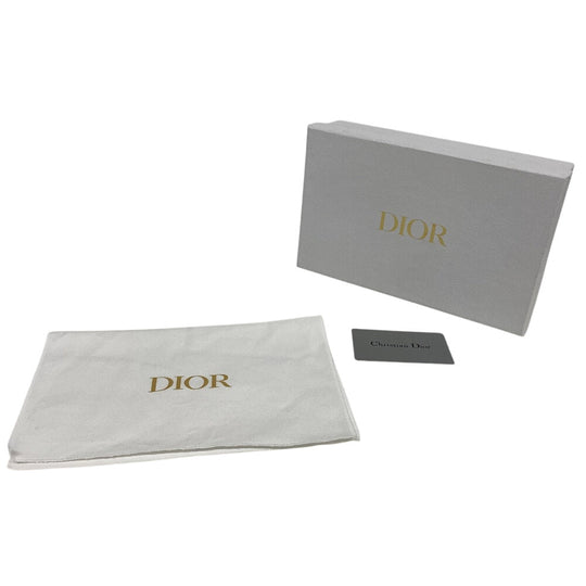 Christian Dior Pouch Canvas, Leather Navy Phone Pouch ChainShoulder Oblique Women Used Authentic