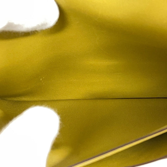 HERMES Bifold Wallet Swift, Epi Leather yellow Long wallet Box scarf Bean Women Used Authentic