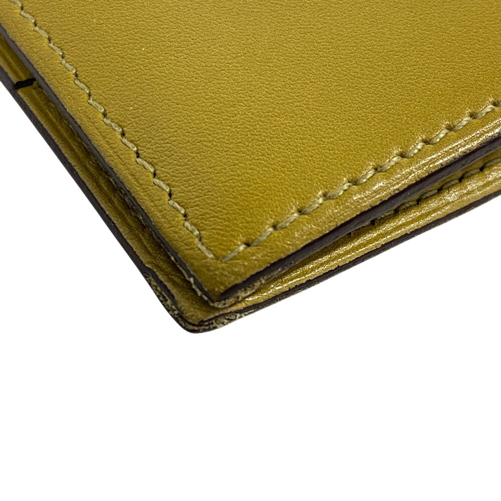 HERMES Bifold Wallet Swift, Epi Leather yellow Long wallet Box scarf Bean Women Used Authentic