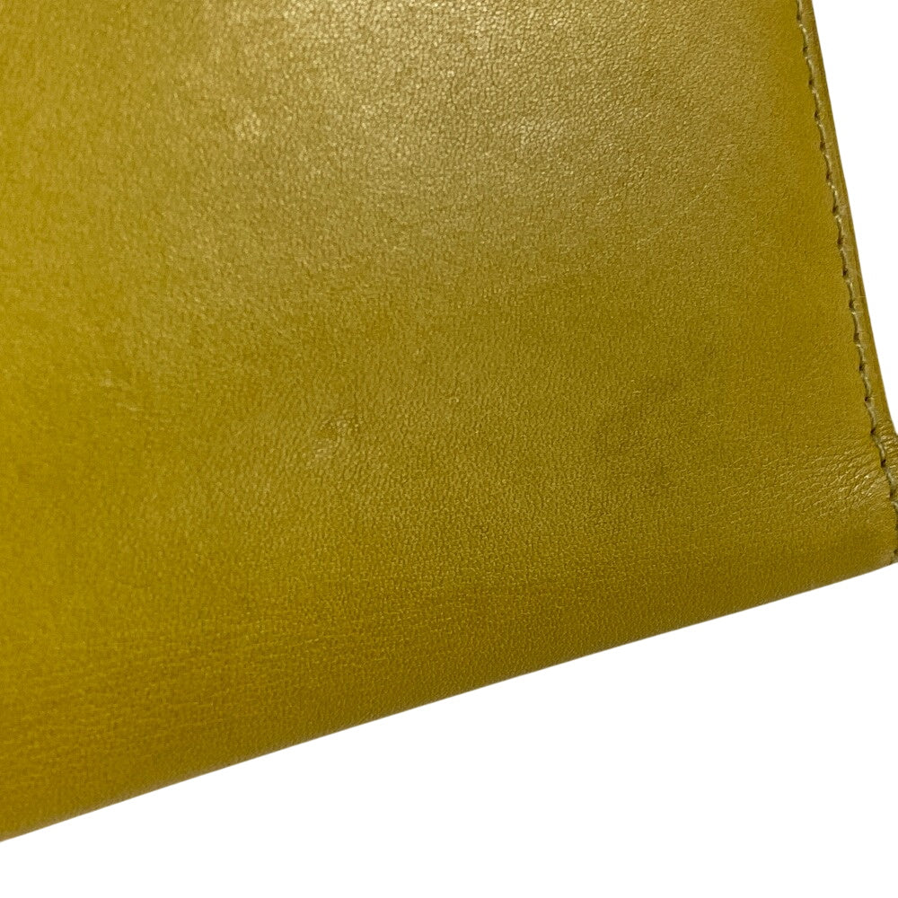 HERMES Bifold Wallet Swift, Epi Leather yellow Long wallet Box scarf Bean Women Used Authentic