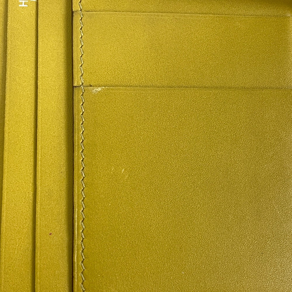 HERMES Bifold Wallet Swift, Epi Leather yellow Long wallet Box scarf Bean Women Used Authentic