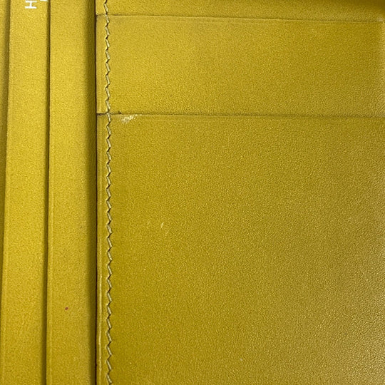 HERMES Bifold Wallet Swift, Epi Leather yellow Long wallet Box scarf Bean Women Used Authentic