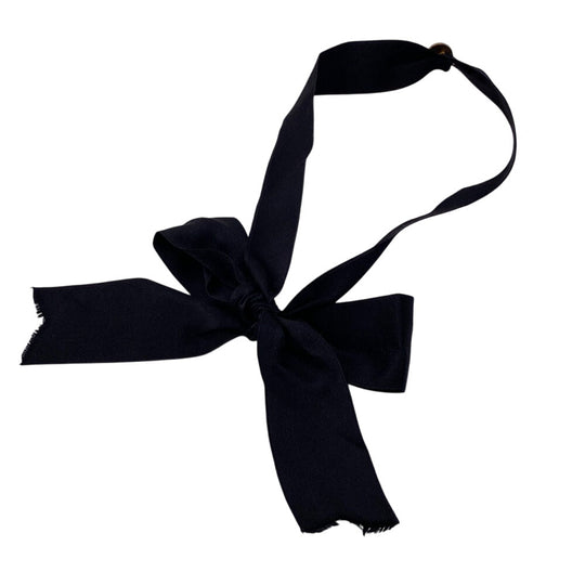 CHANEL choker Satin black ribbon Mademoiselle Women Used Authentic