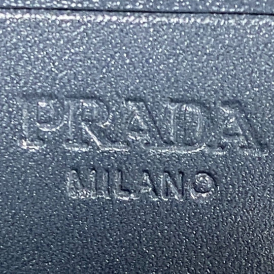 PRADA Long Wallet Purse leather blue Vittero Women(Unisex) Used Authentic