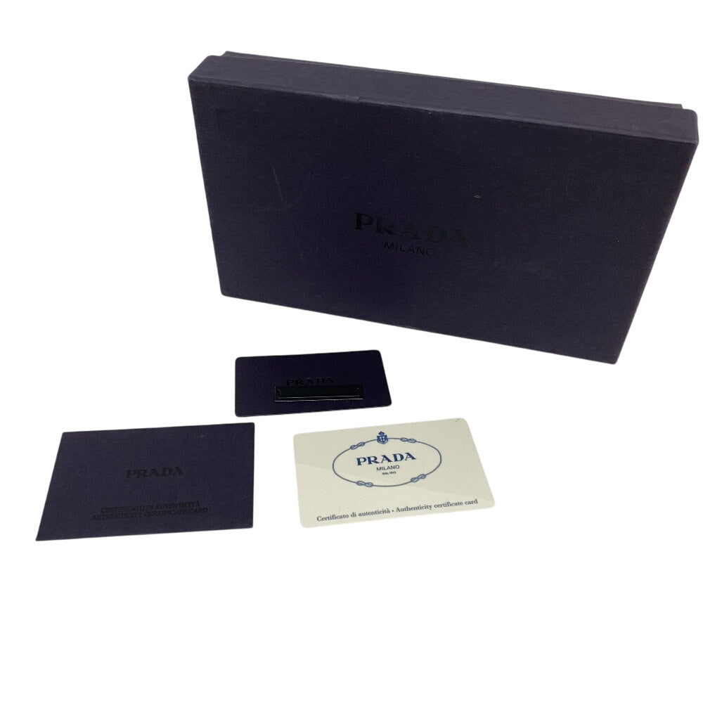 PRADA Long Wallet Purse leather blue Vittero Women(Unisex) Used Authentic