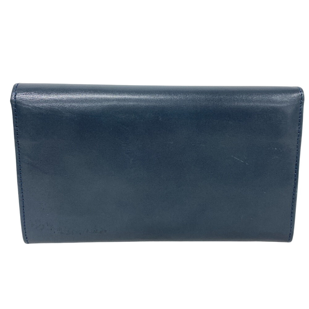 PRADA Long Wallet Purse leather blue Vittero Women(Unisex) Used Authentic