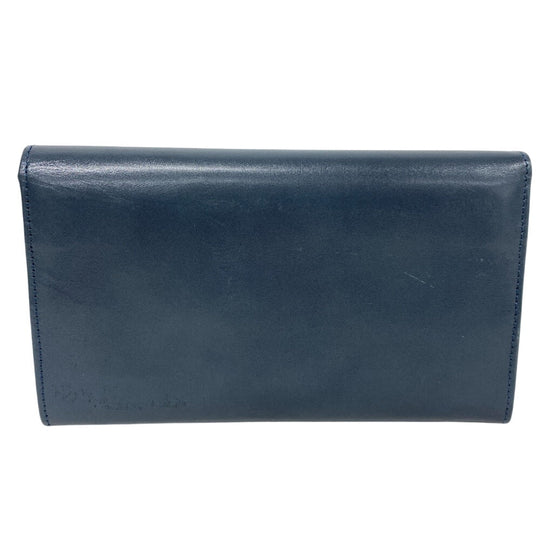 PRADA Long Wallet Purse leather blue Vittero Women(Unisex) Used Authentic
