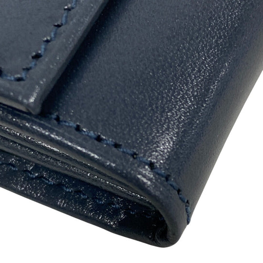 PRADA Long Wallet Purse leather blue Vittero Women(Unisex) Used Authentic