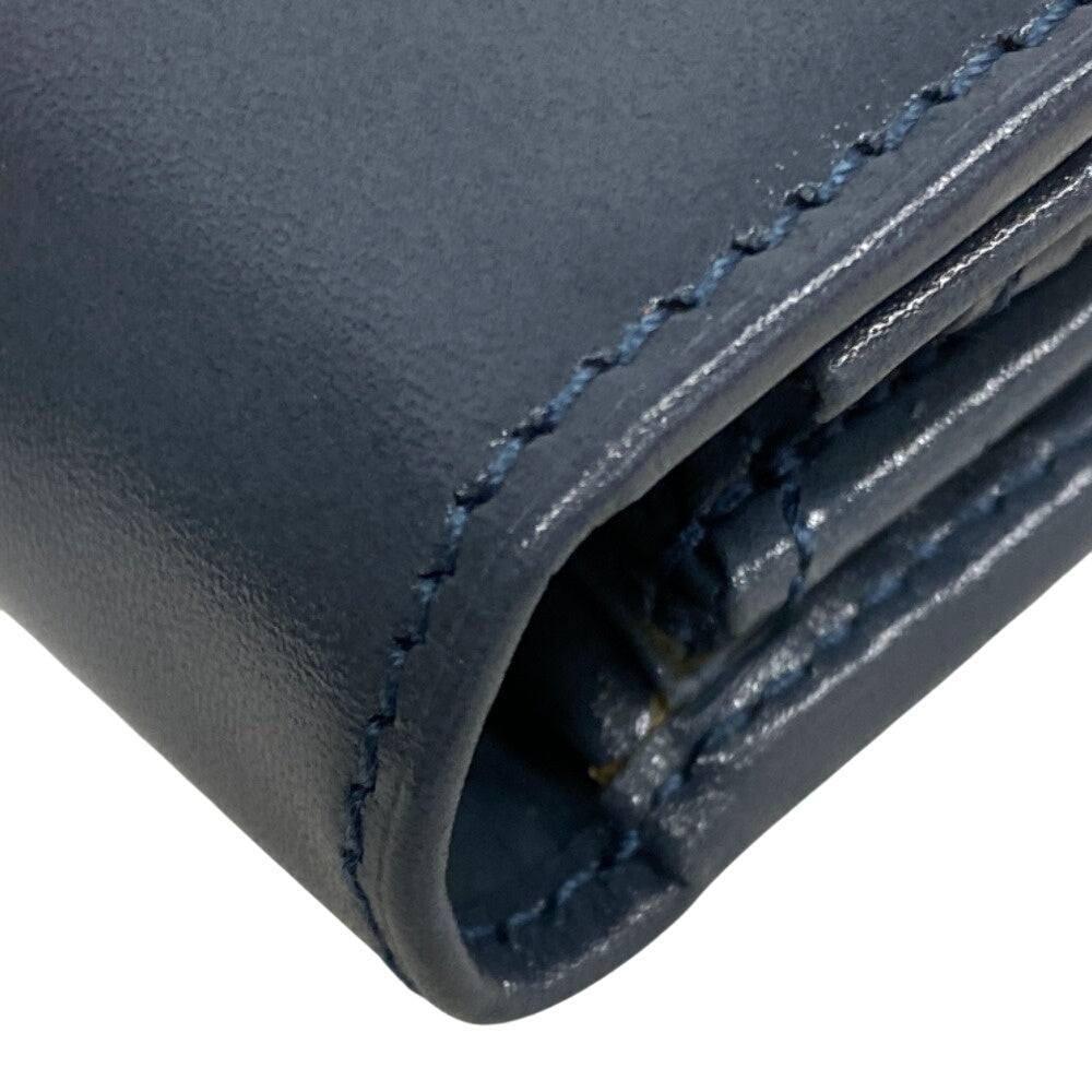 PRADA Long Wallet Purse leather blue Vittero Women(Unisex) Used Authentic