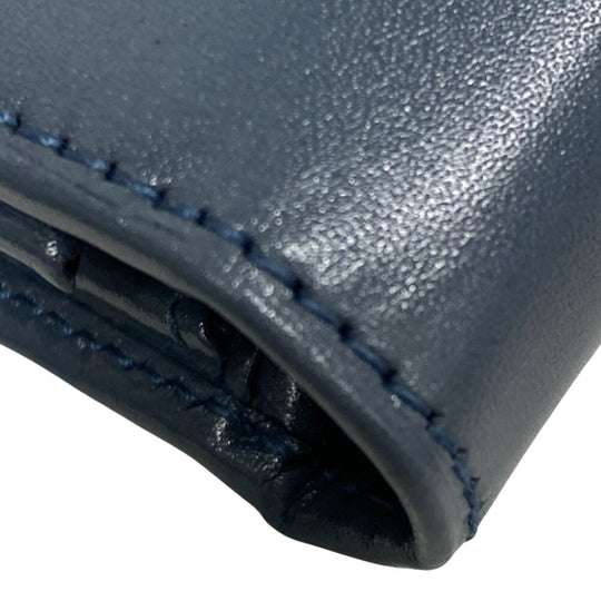 PRADA Long Wallet Purse leather blue Vittero Women(Unisex) Used Authentic