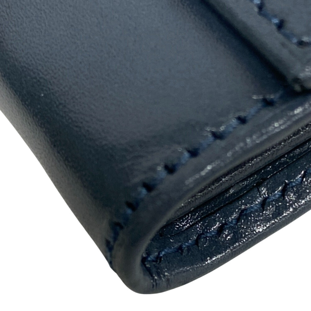 PRADA Long Wallet Purse leather blue Vittero Women(Unisex) Used Authentic