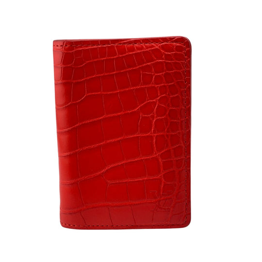LOUIS VUITTON Card Case Exotic leather Red Organizer De Poch Women Used Authentic