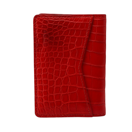 LOUIS VUITTON Card Case Exotic leather Red Organizer De Poch Women Used Authentic