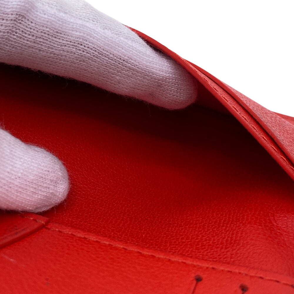 LOUIS VUITTON Card Case Exotic leather Red Organizer De Poch Women Used Authentic